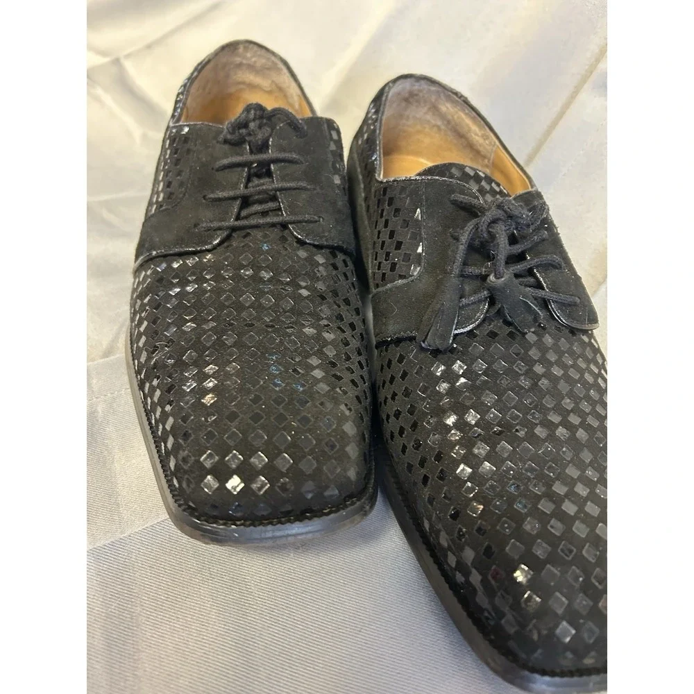 Giorgio Brutini Men's Oxford 10M Black Suede Sparkle Mirrors Jewel Prep 155911